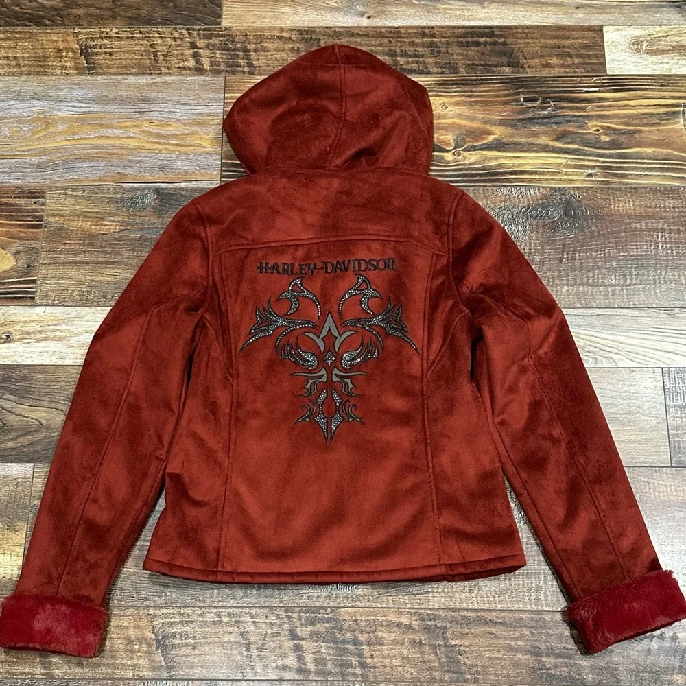 Women’s Harley Davidson Faux Fur Jacket. Size Medium. Excellent Preowned Con… - Picture 1 of 10